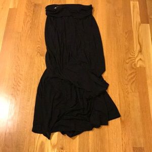 Black cotton maxi skirt